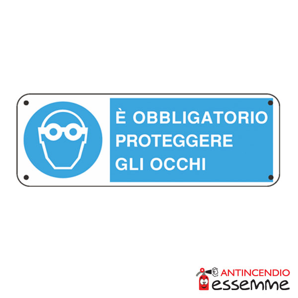 Cartello "Obbligo protezione occhi"