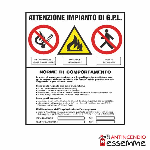 Cartello "Impianto GPL"