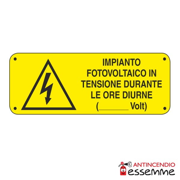 Cartello "Impianto fotovoltaico in tensione"