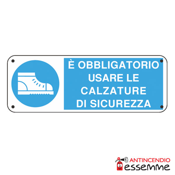 Cartello "Obbligo usare le calzature di sicurezza"