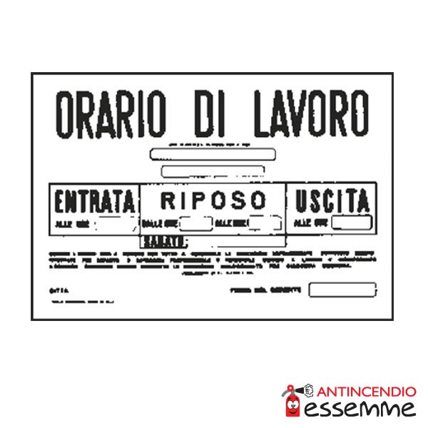 Cartello "Orario di lavoro"