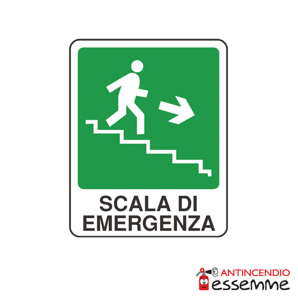 Cartello "Scala di emergenza DX"