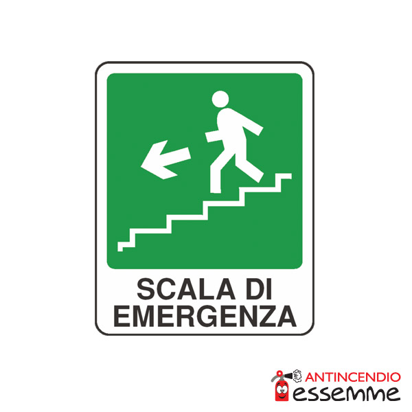 Cartello "Scala di emergenza SX"