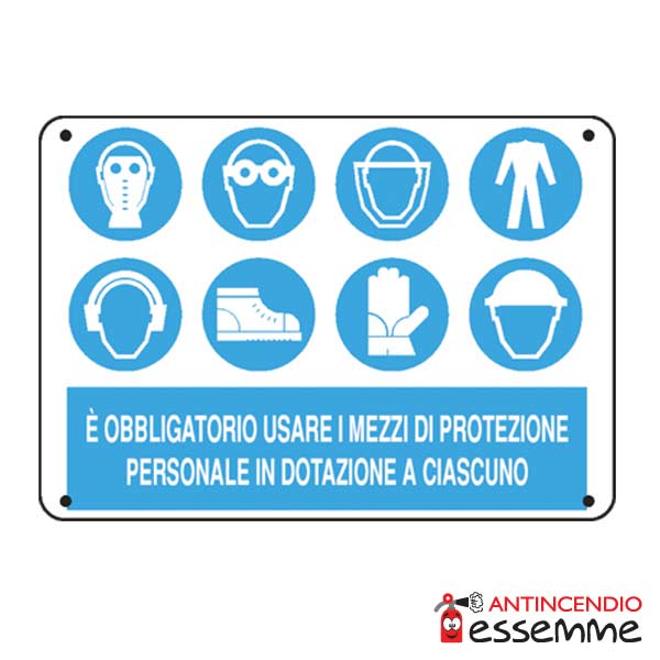 Cartello "Usare mezzi di protezione"