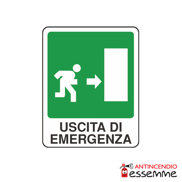 Cartello "Uscita di emergenza DX"