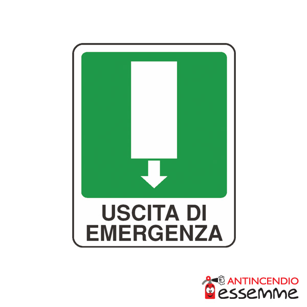 Cartello "Uscita di emergenza" giù