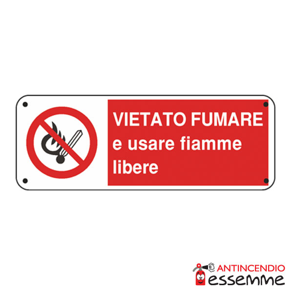 Cartello "Vietato fumare e usare fiamme libere"